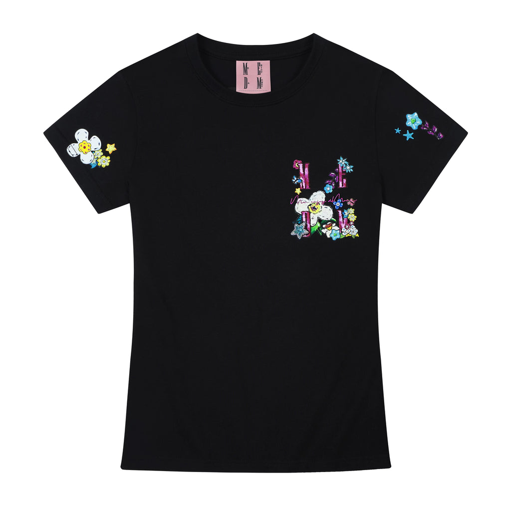MEDM collaboration short sleeved T-shirt NEWMASS collaboration top summer trendy brand women's tee creative letter printed T-shirt American casual short sleeved top