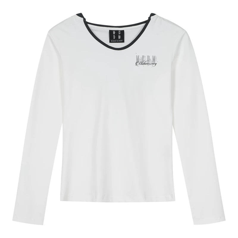 MEDM V-neck slim fit long sleeved casual hooded sweatshirt with rhinestone star logo for slimming, women's top for spring and summer