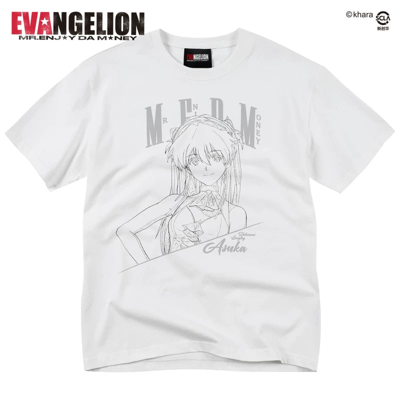 MEDMxEVA NEVER END series character half body sketch style basic casual short sleeved personalized versatile T-shirt