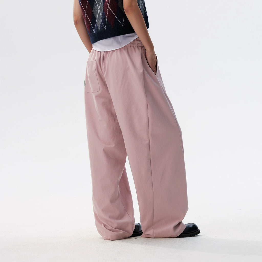 MEDM deconstructive splicing basic drawstring casual pants for men and women, American style simple and versatile wide leg loose pants for spring and autumn