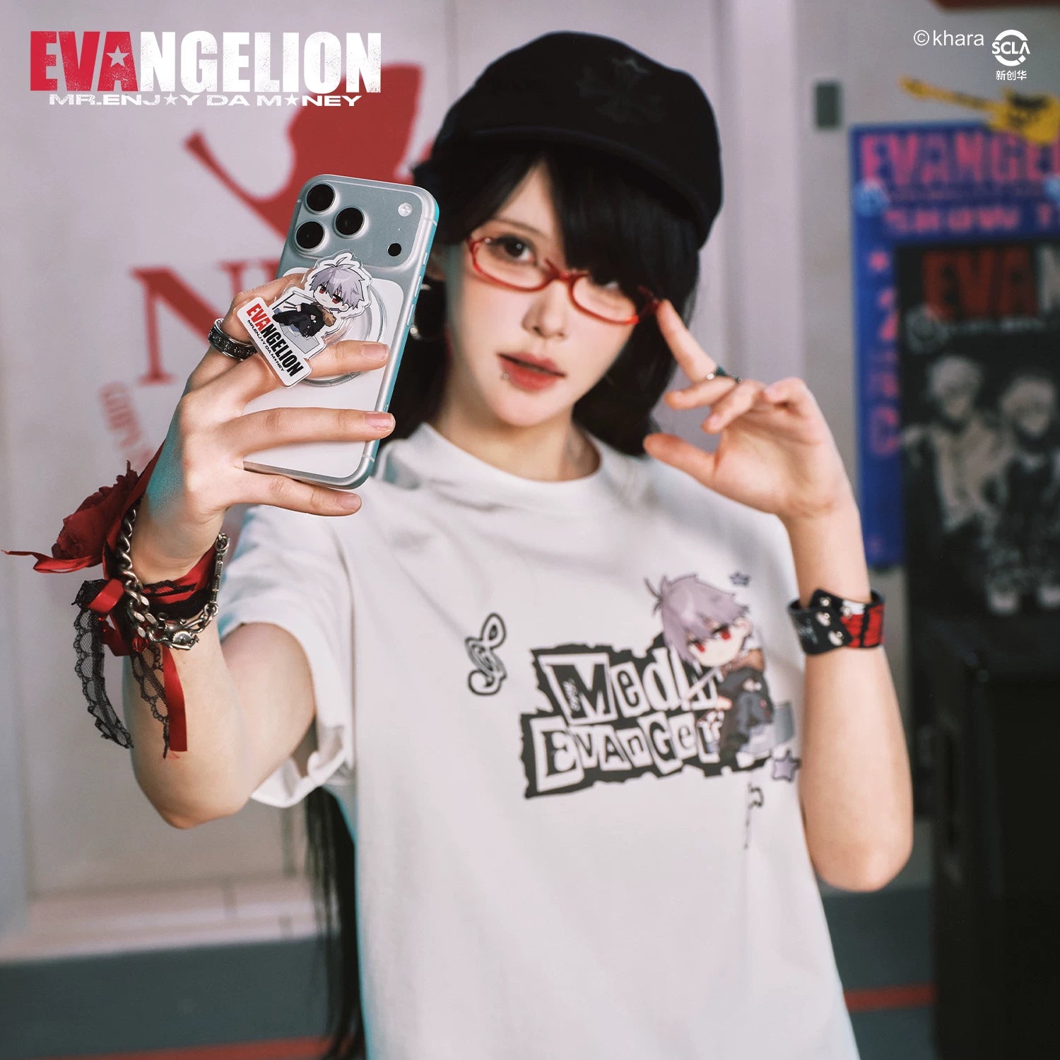 MEDMxEVA NEVER END series animation anime Q version mobile phone airbag bracket telescopic support
