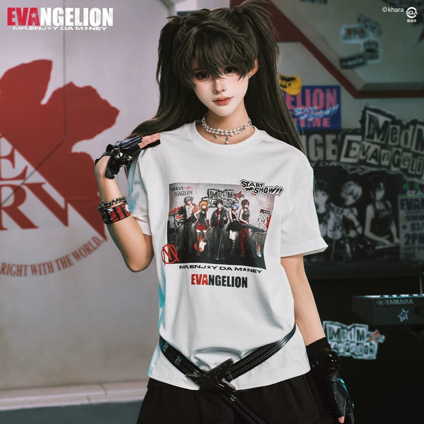 MEDMxEVA NEVER END series main KV poster print casual round neck short sleeved street versatile T-shirt summer