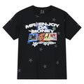 MEDM full print hand-painted star letter print embroidery casual round neck short sleeved trendy loose skin friendly couple T-shirt