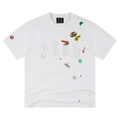 MEDM label stickers, pure cotton casual round neck T-shirt, trendy logo stickers, embroidered printed fabric, loose couple short sleeves, summer
