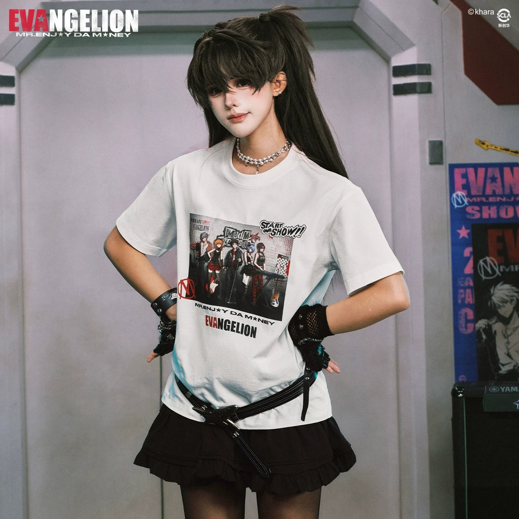 MEDMxEVA NEVER END series main KV poster print casual round neck short sleeved street versatile T-shirt summer