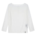 MEDM diagonal shoulder striped star casual lazy long sleeved T-shirt summer lightweight mesh breathable simple top for women