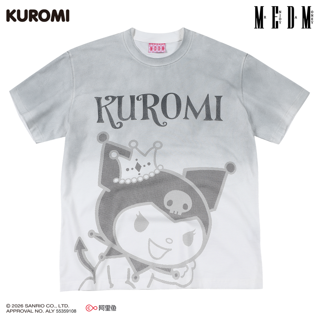 MEDM × Sanrio Family Series Sparkling Pink Gradient Cool Lomi Pattern Casual Round Neck Short Sleeve Couple T-shirt Summer