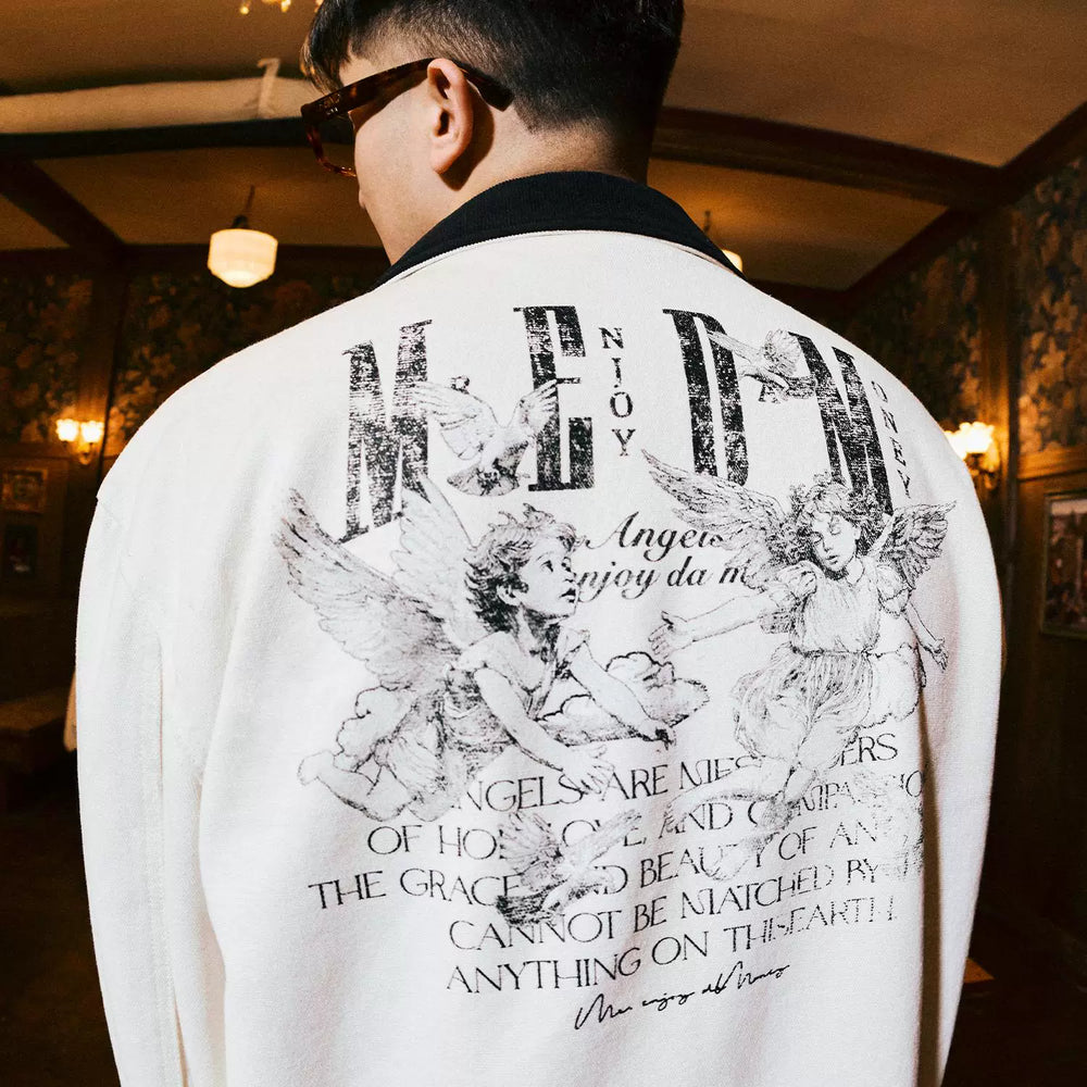 KKLUV/Zuo Qihan Same Style MEDM Angel Pigeon Detroit Embroidered Jacket Men's Autumn American Coat