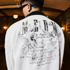 KKLUV/Zuo Qihan Same Style MEDM Angel Pigeon Detroit Embroidered Jacket Men's Autumn American Coat