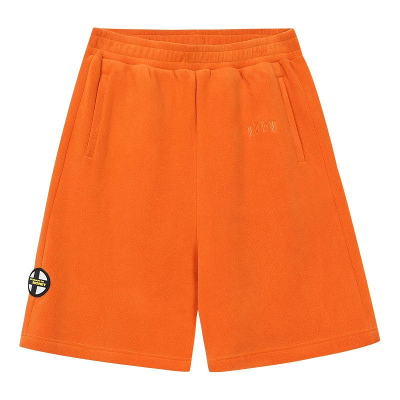 MEDM 26 new lightweight fleece fluffy casual shorts trend solid color simple men's and women's loose straight leg pants