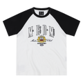 MEDM textured Waffle raglan sleeves, comfortable and breathable loose T-shirt, trendy commuting, contrasting colors, casual short sleeved summer