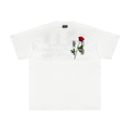 Hou Minghao's Rose 3D Embroidered Short Sleeve T-shirt MEDM American Street Loose Edition Cotton Short Sleeve