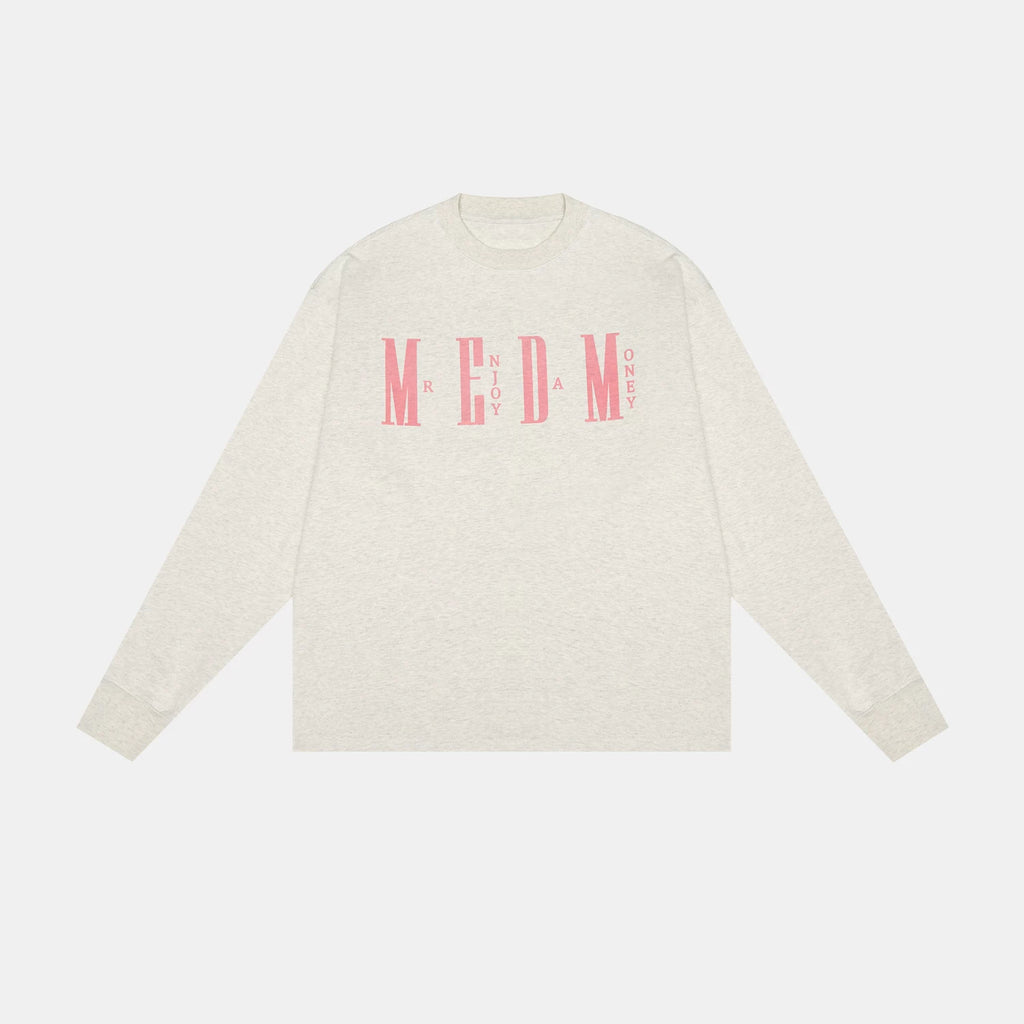 MEDM fashion brand long sleeved T-shirt for men and women, loose and trendy T-shirt, basic simple printing, pure cotton couple autumn top