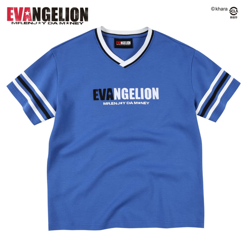 MEDMxEVA NEVER END series character sketch style embroidered print short sleeved personalized casual jersey T-shirt