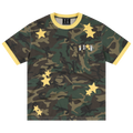 MEDM camouflage star lazy style logo embroidered loose round neck T-shirt street retro casual men's and women's short sleeved summer