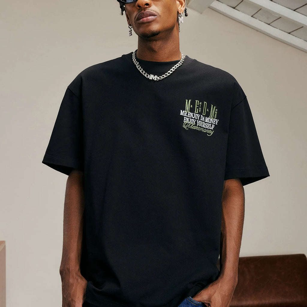 MEDM26SS retro layout towel embroidery summer T-shirt short sleeved women's design sense niche American casual T-shirt men