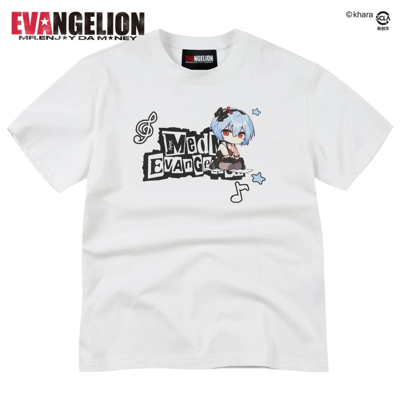 MEDMxEVA NEVER END series Q-version note printed basic casual round neck short sleeved trendy versatile T-shirt