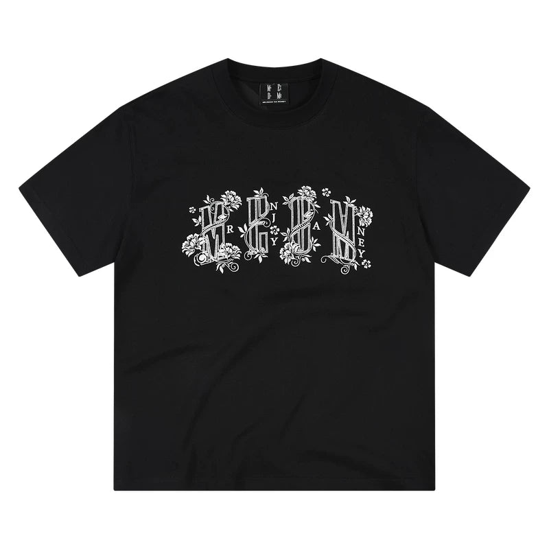 MEDM Palace Style Pattern Logo Embroidered Round Neck Casual T-shirt Versatile Skin friendly Breathable Loose Men's and Women's Short Sleeves Summer