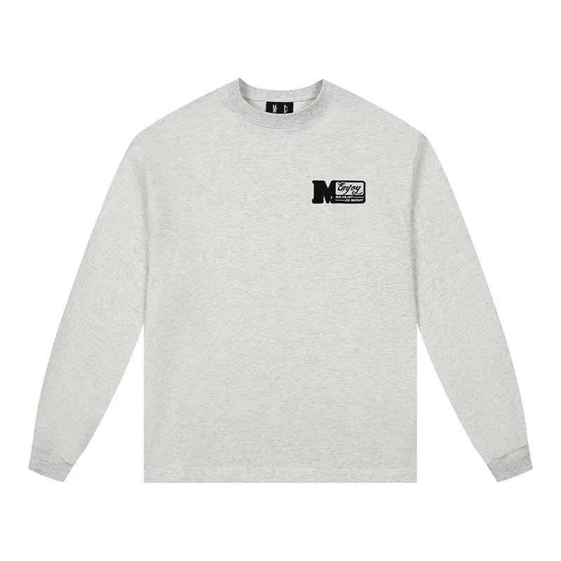 MEDM small label armband long sleeved T-shirt men's autumn top women's American T-shirt couple casual versatile top trend