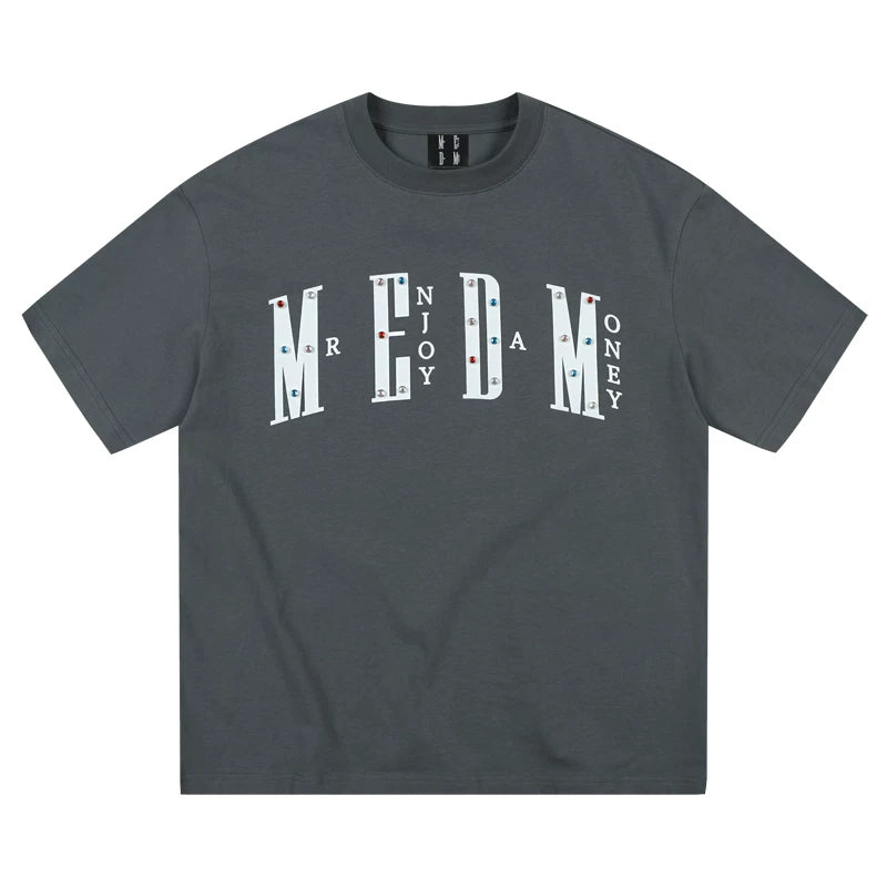 MEDM26SS Diamond Series Short Sleeve T-shirt Men's Summer American Casual T-shirt Women's Trendy Brand Loose Couple Top