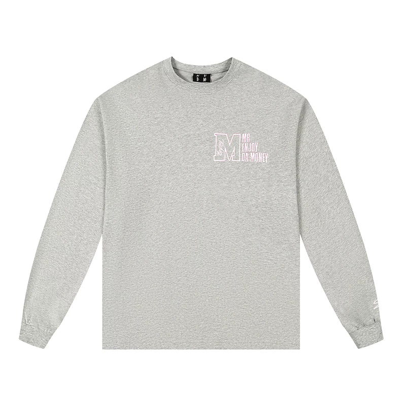 MEDM China-Chic Embroidery Long Sleeve T-shirt Oversize Loose Casual T-shirt Cotton Versatile Top