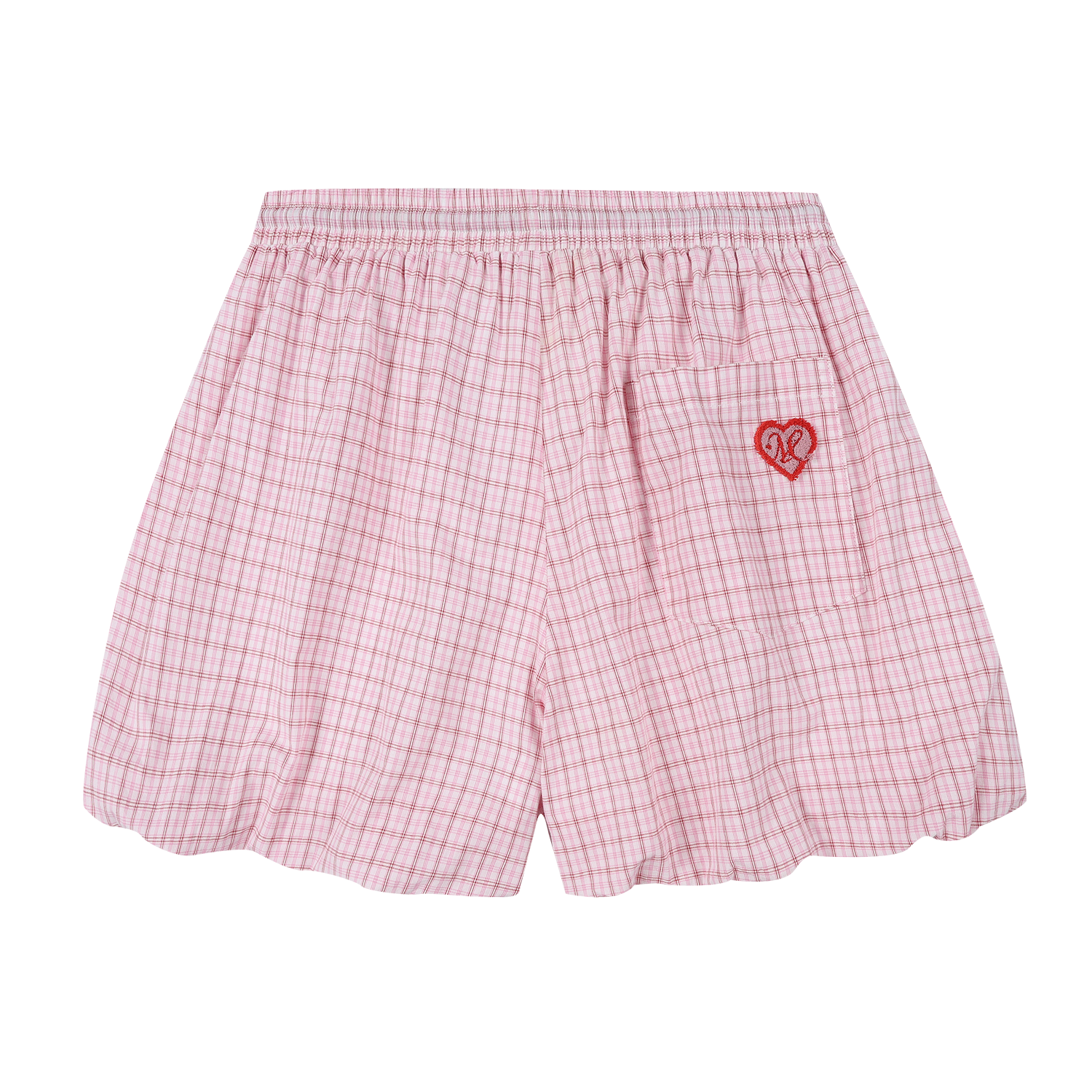MEDM Soft Cute Multi Color Love Plaid Flower Bud Loose Wide Leg Shorts Versatile Drawstring Casual Pants Pumpkin Pants Women