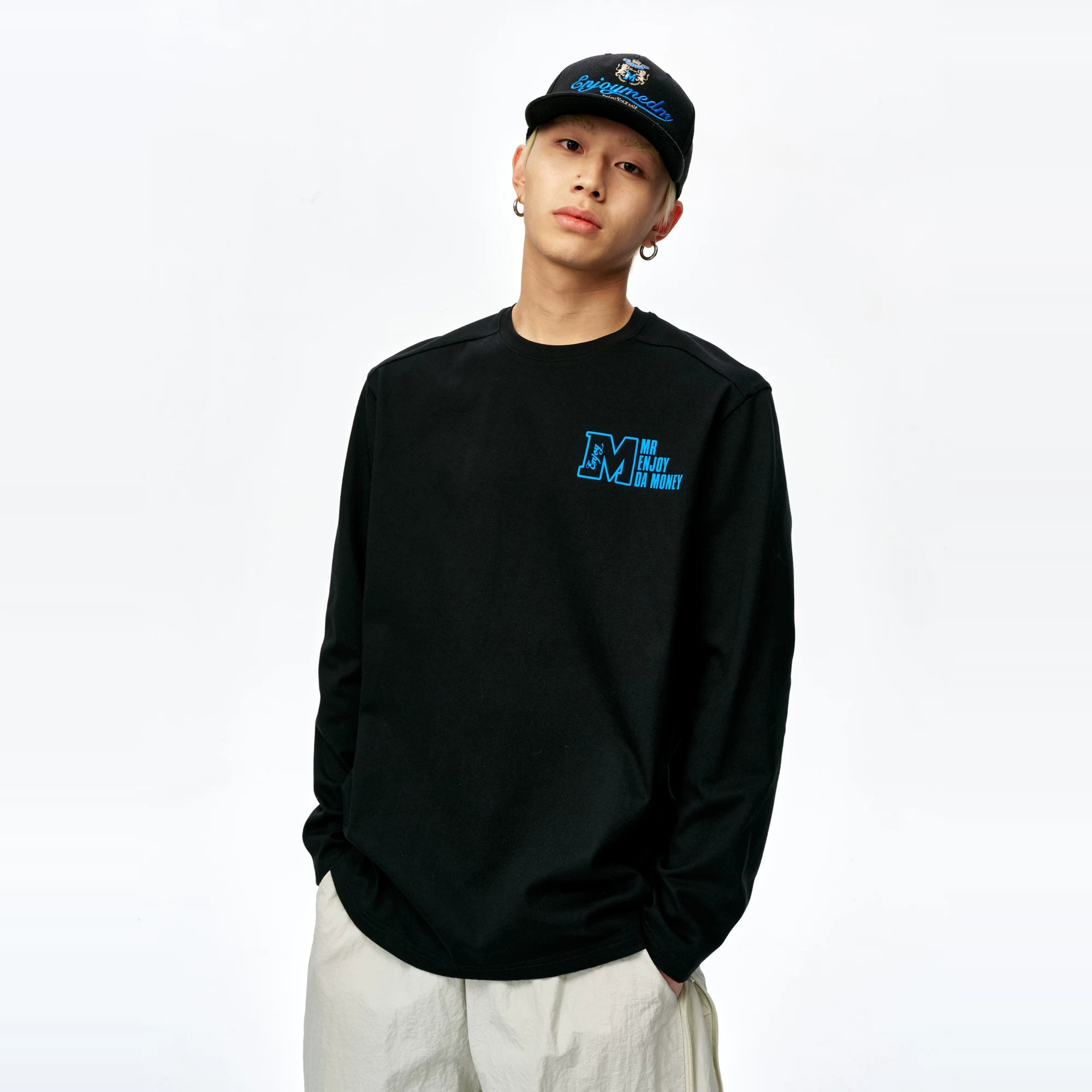 MEDM26SS Cool Quick Drying Long Sleeve T-shirt for Men and Women, Autumn Trendy Brand American Retro Loose Casual T-shirt