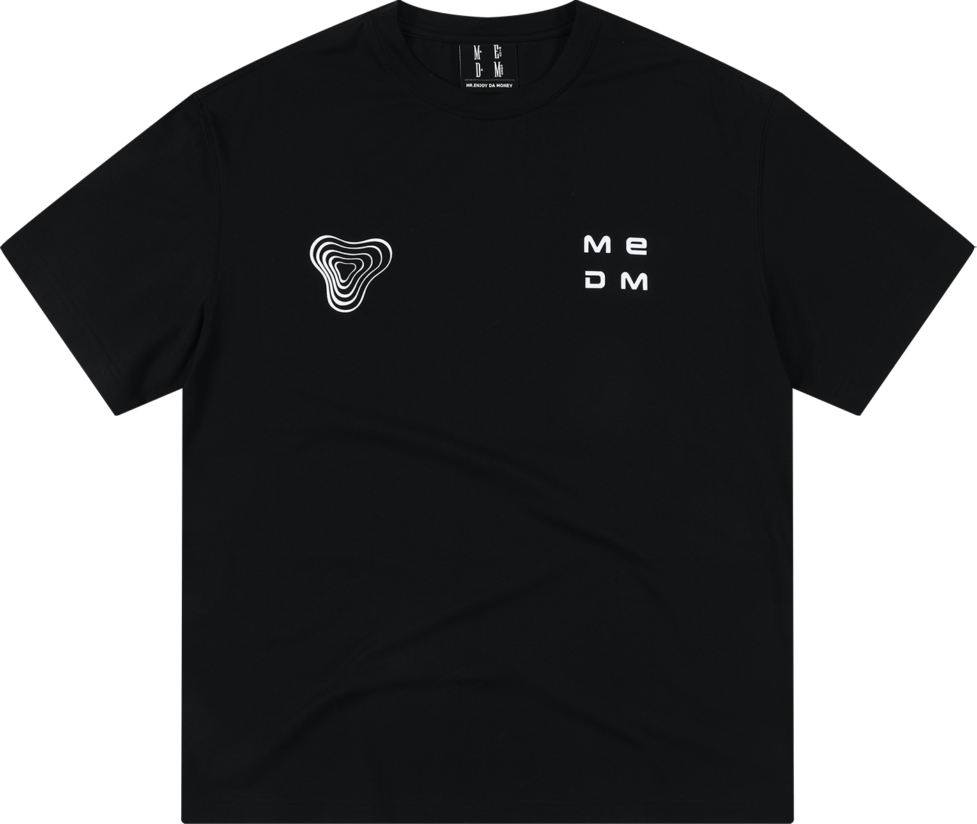 MEDM Island Sports Series Loose Shoulder Round Neck T-shirt Trendy Breathable Slimming Letter Printed Casual Short Sleeve