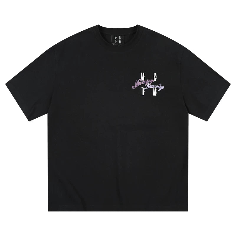 MEDM26SS four-color Tencel velvet body letter short sleeved men's summer new T-shirt American minimalist top t