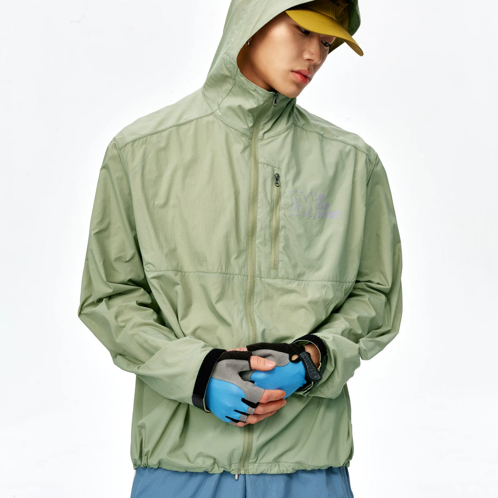 MEDM25SS3M printed chest zipper UPF50+ sun protection suit men and women summer hooded jacket outdoor skin clothes