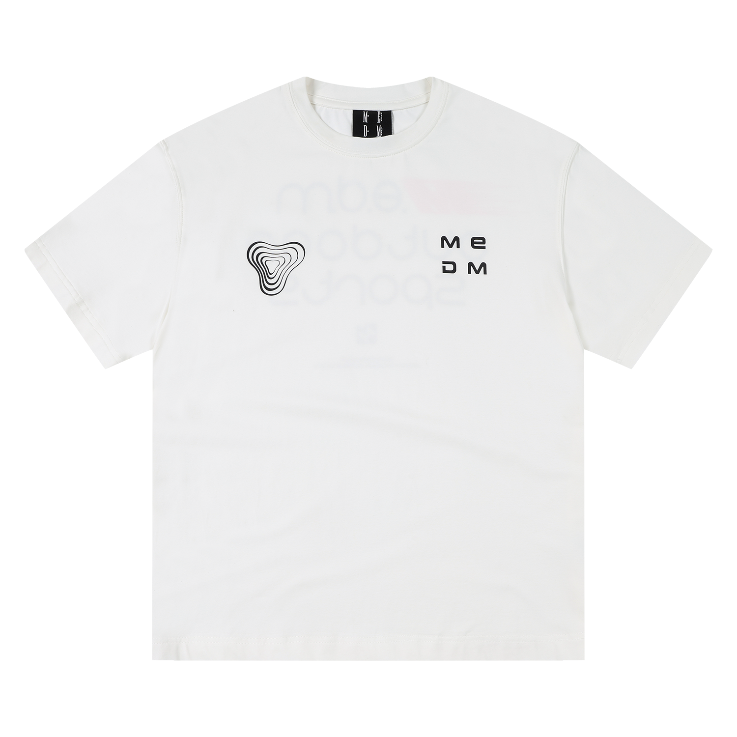 MEDM Island Sports Series Loose Shoulder Round Neck T-shirt Trendy Breathable Slimming Letter Printed Casual Short Sleeve