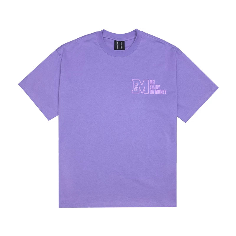 MEDM Trendy Brand Basic Short sleeved T-shirt Unisex Summer American Loose Vintage 5/ Sleeve T-shirt