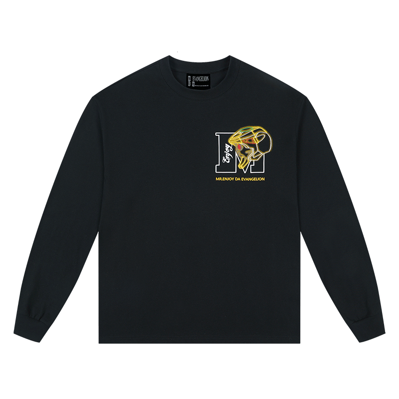 MEDMxEVA Joint Basic Logo Long Sleeve T-shirt Men's Casual Hoodie Top Women's Spring/Autumn American T-shirt