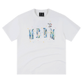 MEDM Same Earth Printed Star Jelly Gel Letter Printed Water Washed Short Sleeve American Retro Casual T-shirt