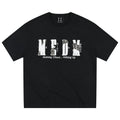 MEDM color blocking patch destroys letter logo embroidery casual round neck short sleeved trendy versatile loose couple T-shirt