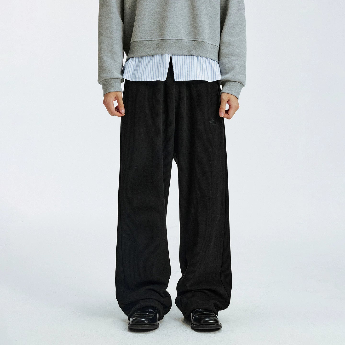 MEDM Spring and Autumn Minimalist Basic Coarse Stripe Sanitary Pants American Trendy Brand Couple's Straight Leg Pants Drop Feel Casual Pants