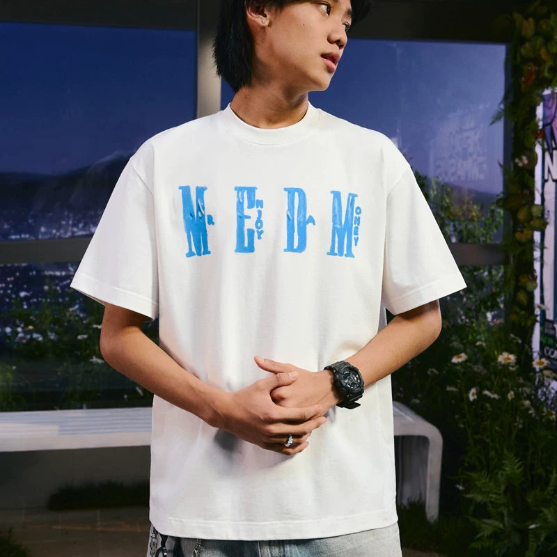 MEDMxNewmasus Co branded Aquarium Short Sleeve T-shirts for Men and Women Couples China-Chic Casual Half Sleeve Summer T-shirts