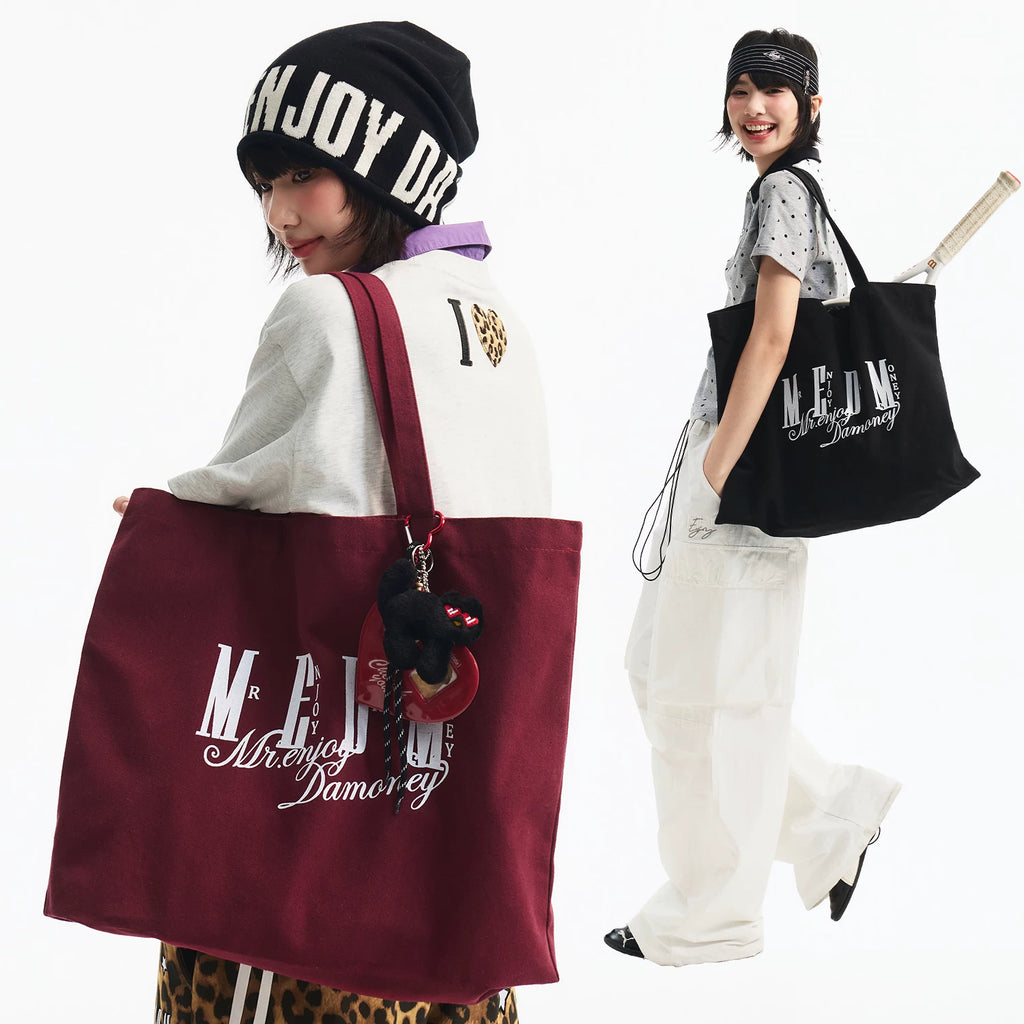 MEDM Basic Simple Design High Density Wear resistant Leisure Canvas Bag Personalized Large Logo Printing Versatile Handbag