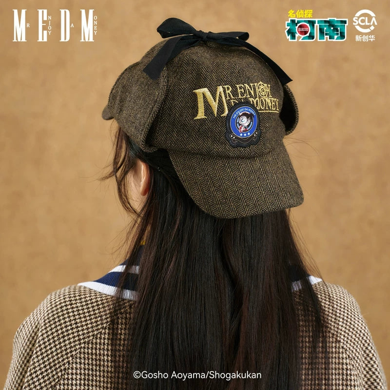 MEDMx Detective Conan Collaboration Double brimmed Retro Art Detective Hat Casual Hat British Style Versatile Hat