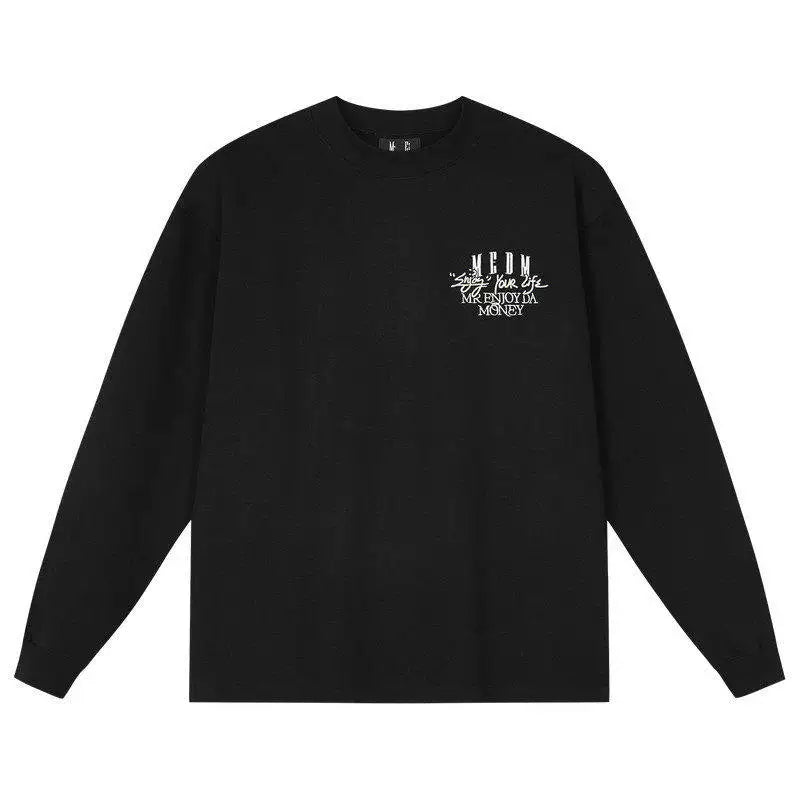 MEDM velvet warm basic casual round neck long sleeved T-shirt for autumn and winter inner wear, slimming and comfortable loose couple base shirt