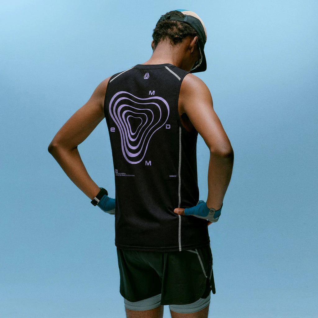 MEDM sports trend flu print logo logo logo casual vest mesh breathable sports style loose sleeveless T-shirt