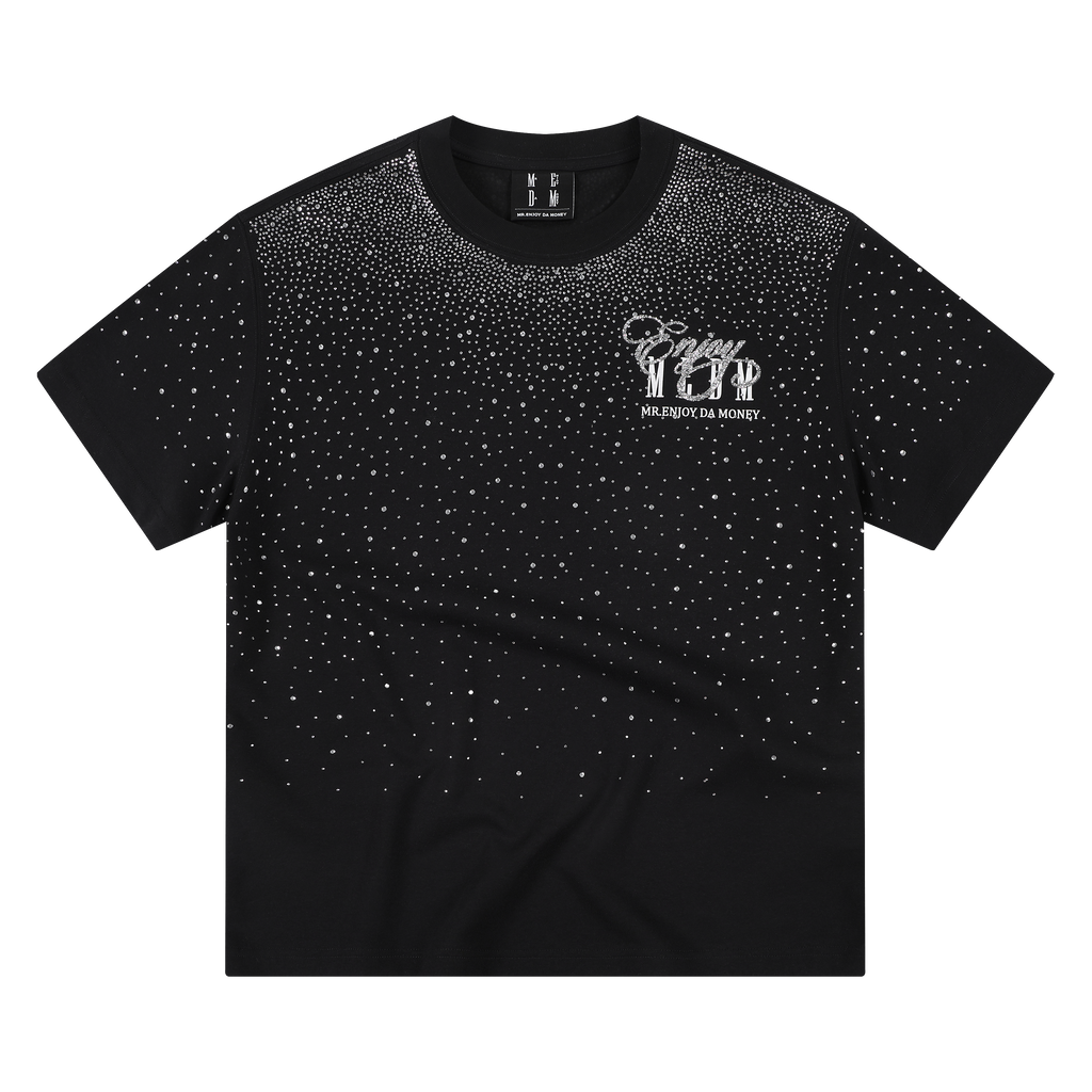 MEDM Starry Sky Gradient Hot Diamond Logo Casual Round Neck Short Sleeve 26 Summer New Style Trendy Loose and Relaxing T-shirt