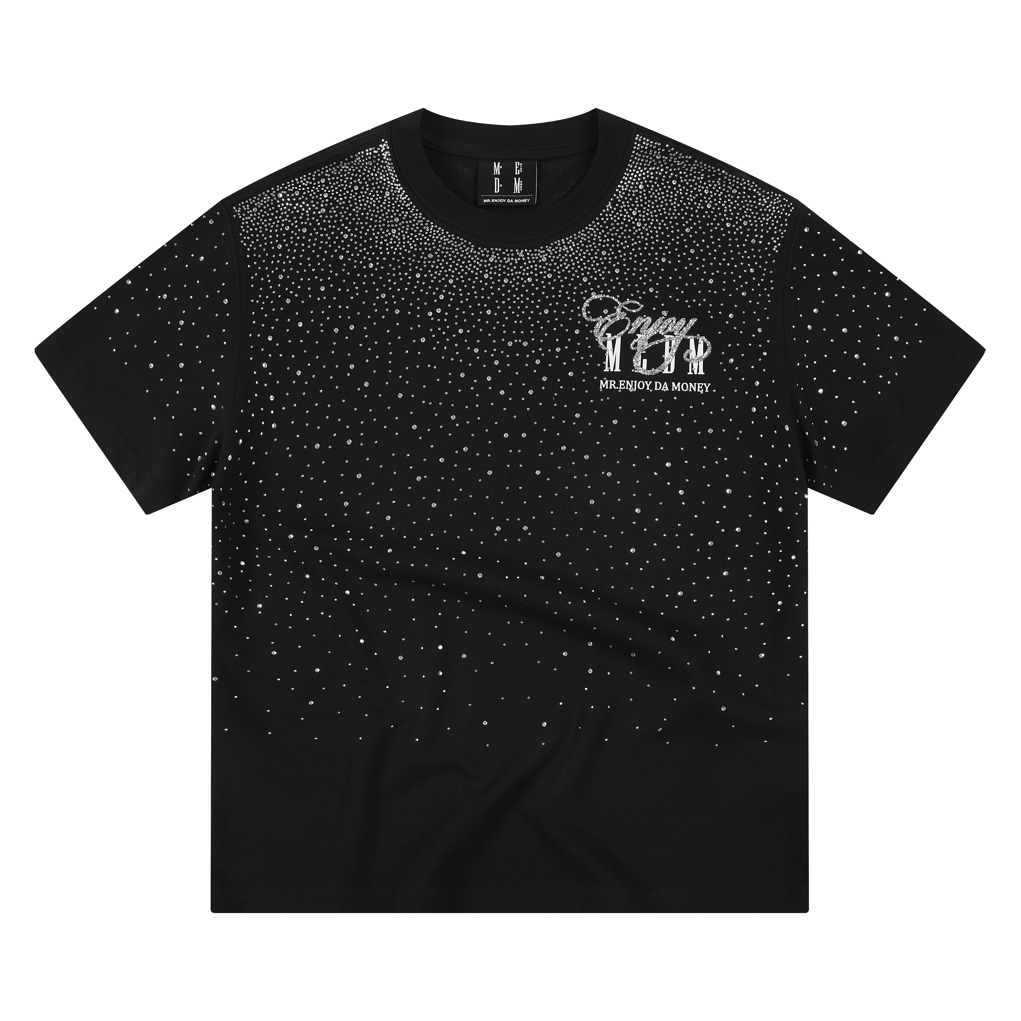 MEDM Starry Sky Gradient Hot Diamond Logo Casual Round Neck Short Sleeve 26 Summer New Style Trendy Loose and Relaxing T-shirt
