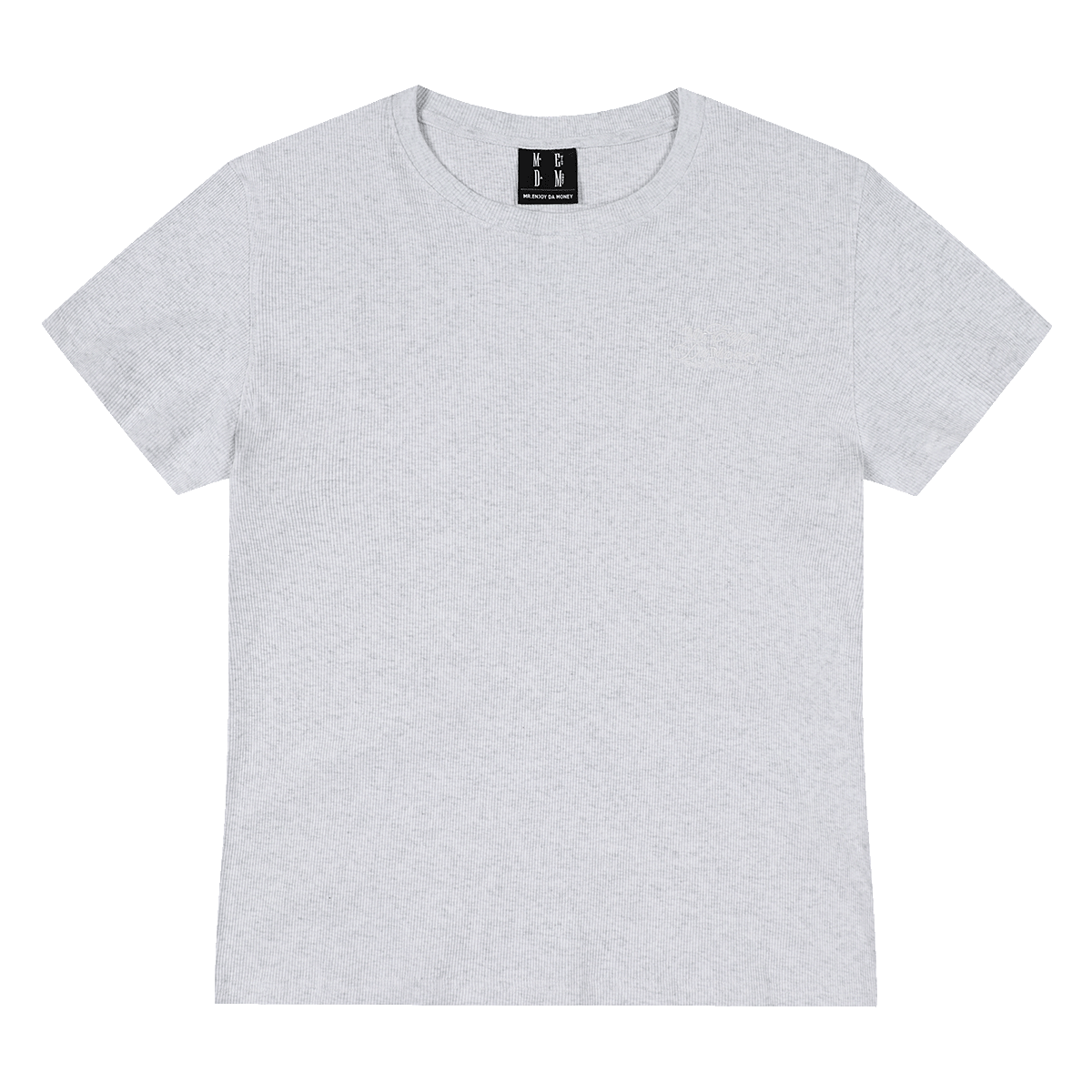 MEDM letter embroidery slim fit basic loose round neck short sleeved trendy heavyweight breathable versatile casual T-shirt
