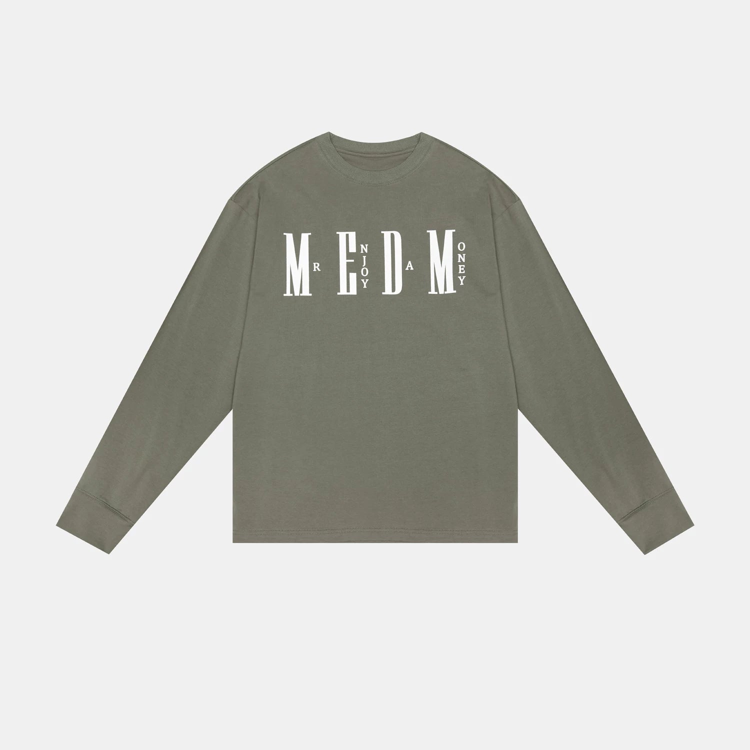 MEDM fashion brand long sleeved T-shirt for men and women, loose and trendy T-shirt, basic simple printing, pure cotton couple autumn top