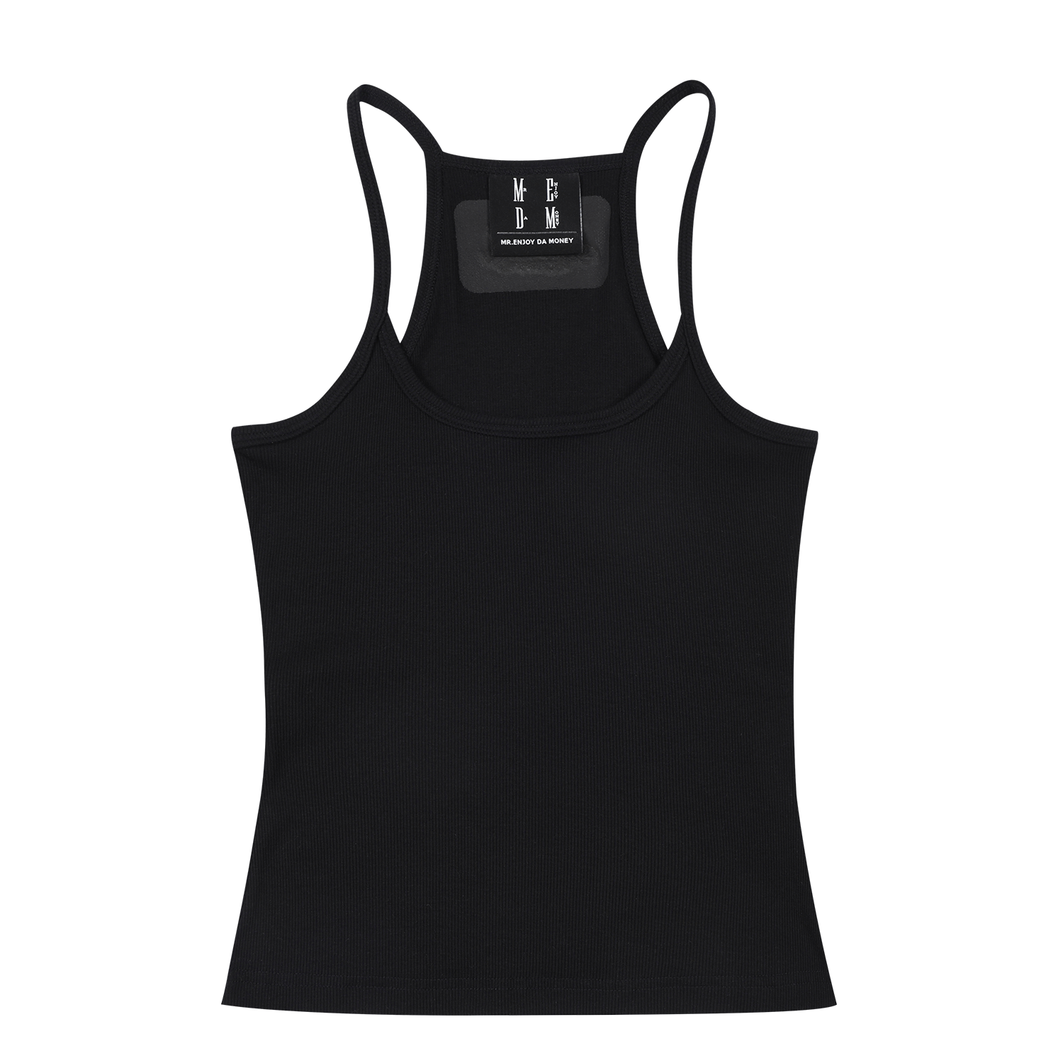 MEDM Classic Floral Alphabet Embroidery Basic Versatile Tank Top Heavy Weight Loose Look Sleeveless Strap for Women
