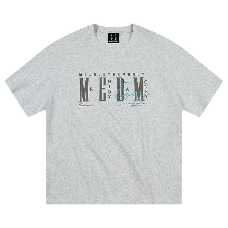 MEDM26SS basic logo layout short sleeved men's retro American casual round neck top women's trendy brand summer T-shirt