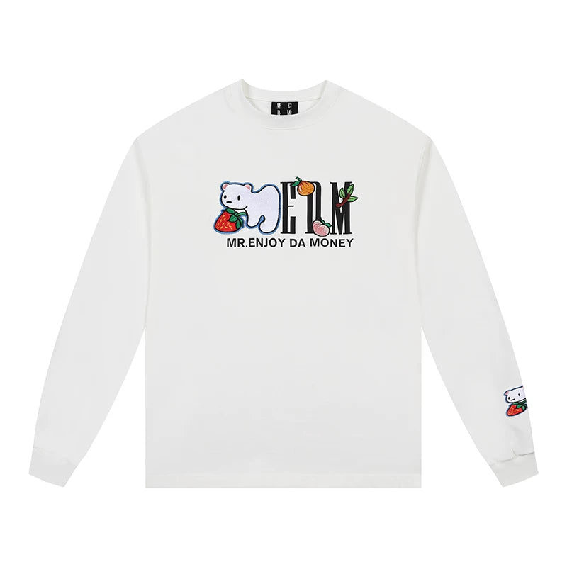 MEDM Capibala animal element small world long sleeved T-shirt for men's autumn loose casual couple versatile top
