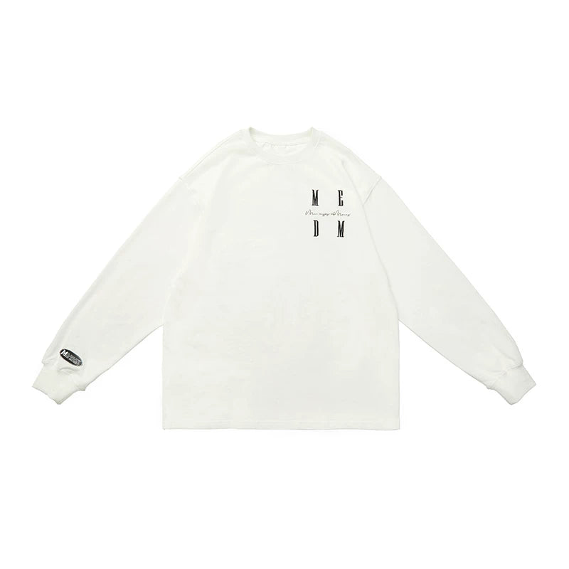 MEDM long sleeve embroidered T-shirt China-Chic brand LOGO top Wang Hedi's same spring and autumn loose T-shirt