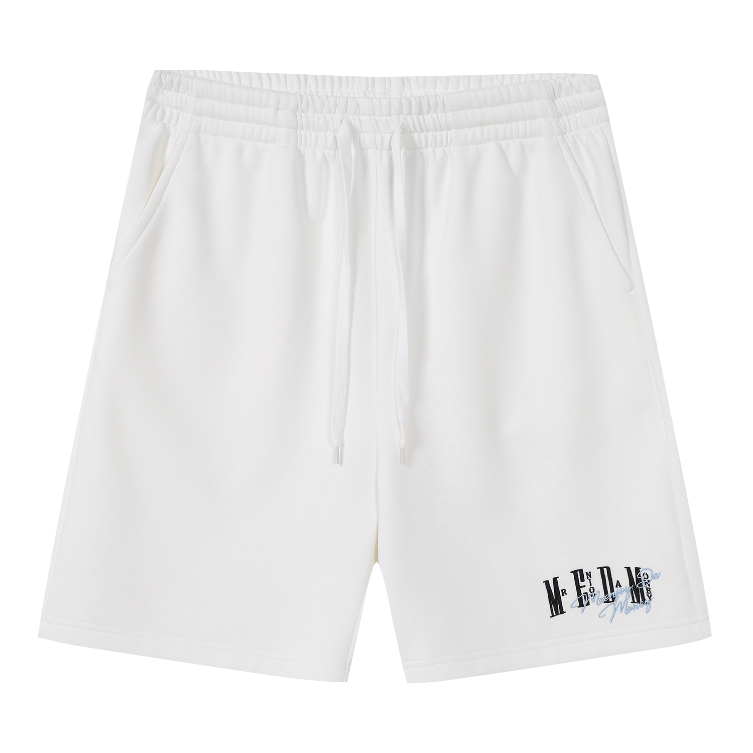 MEDM Color Basic Versatile Logo Embroidered Loose Shorts Trendy Men's and Women's Simple Drawstring Casual Pants Summer